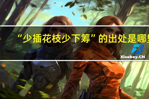 “少插花枝少下筹”的出处是哪里
