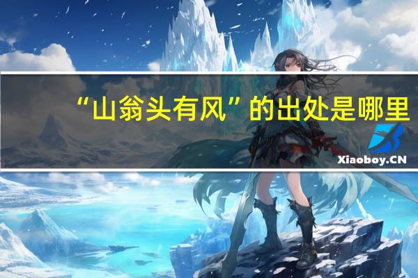 “山翁头有风”的出处是哪里