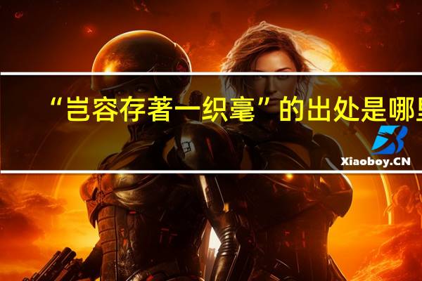“岂容存著一织毫”的出处是哪里