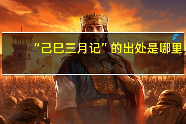 “己巳三月记”的出处是哪里