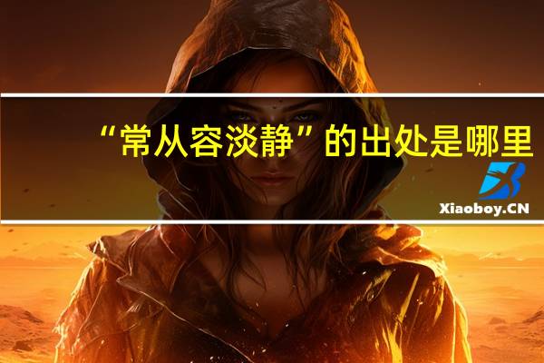 “常从容淡静”的出处是哪里