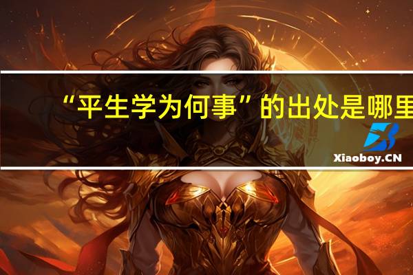 “平生学为何事”的出处是哪里