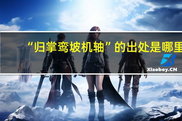 “归掌鸾坡机轴”的出处是哪里