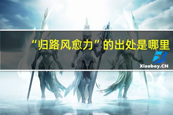“归路风愈力”的出处是哪里