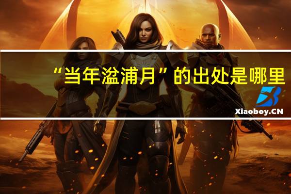 “当年湓浦月”的出处是哪里