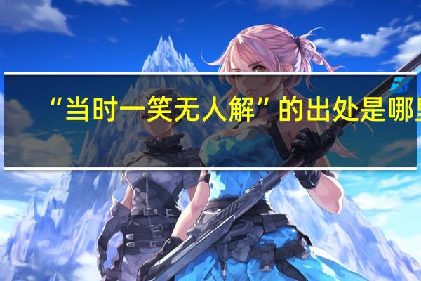 “当时一笑无人解”的出处是哪里