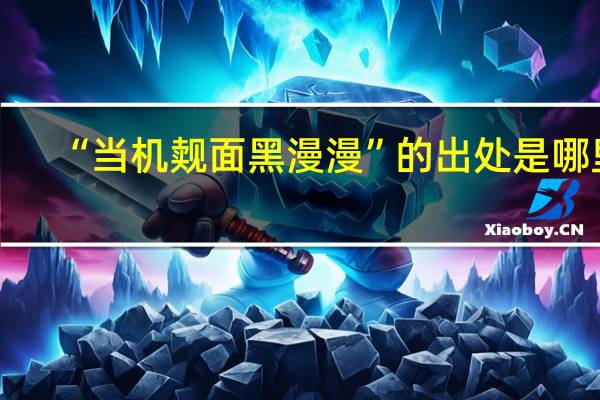 “当机觌面黑漫漫”的出处是哪里