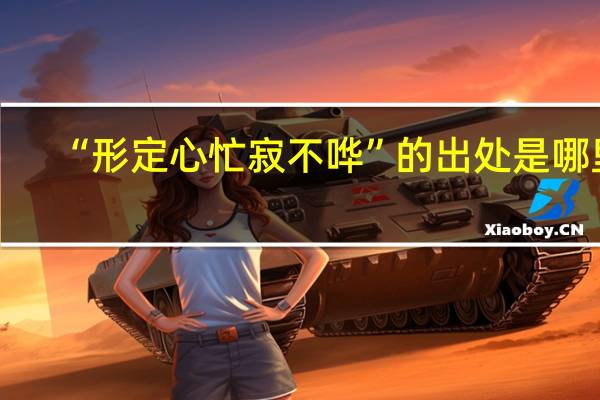 “形定心忙寂不哗”的出处是哪里