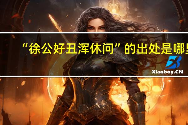 “徐公好丑浑休问”的出处是哪里