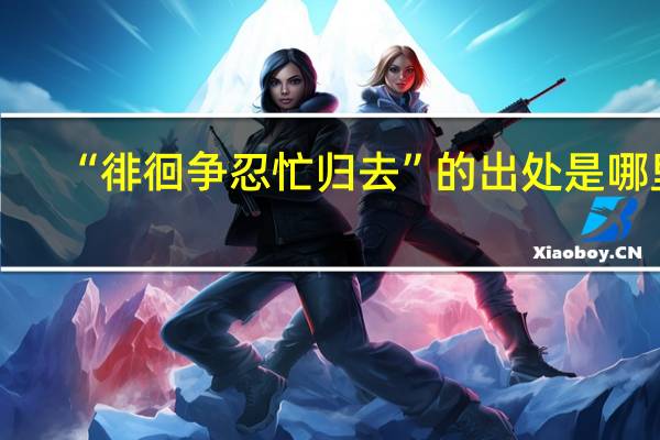 “徘徊争忍忙归去”的出处是哪里