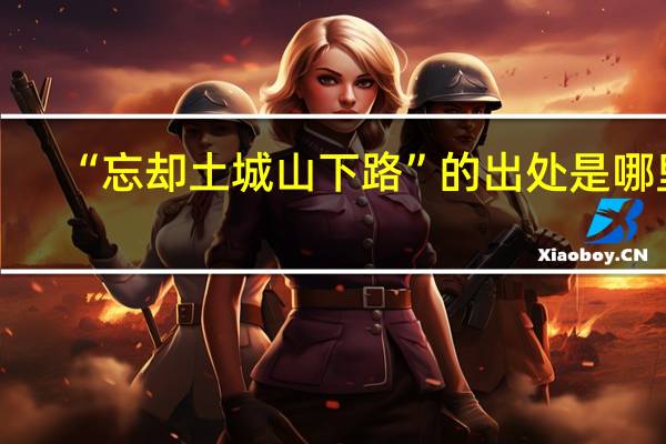 “忘却土城山下路”的出处是哪里