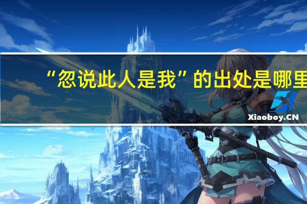 “忽说此人是我”的出处是哪里