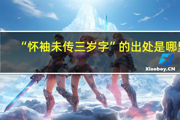 “怀袖未传三岁字”的出处是哪里
