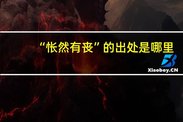 “怅然有丧”的出处是哪里