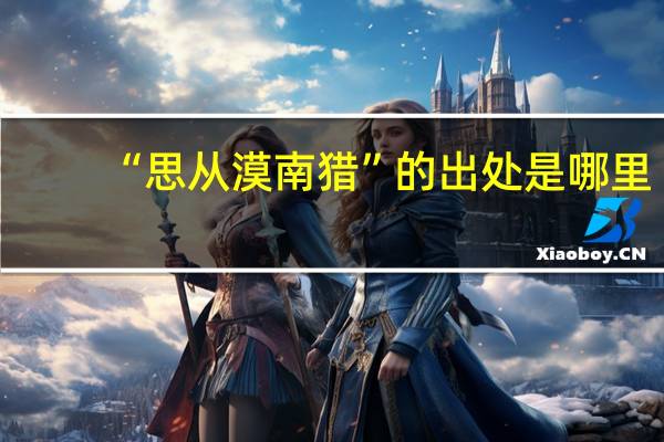 “思从漠南猎”的出处是哪里