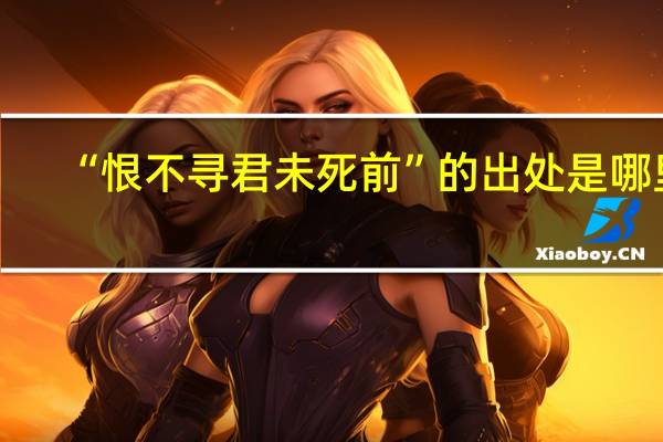 “恨不寻君未死前”的出处是哪里