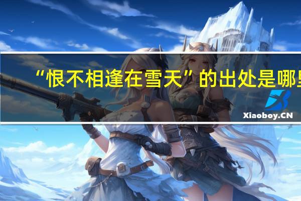 “恨不相逢在雪天”的出处是哪里