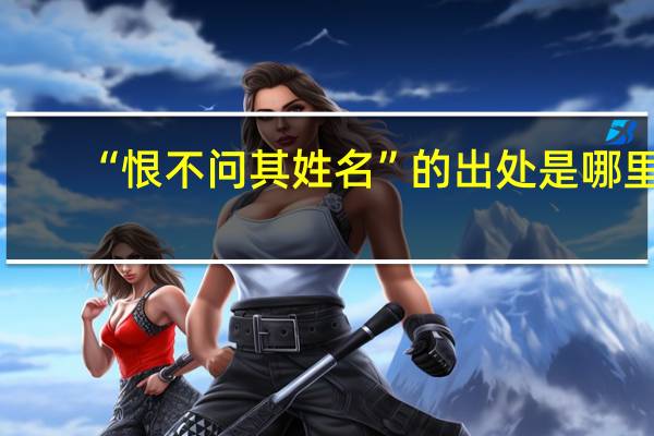“恨不问其姓名”的出处是哪里