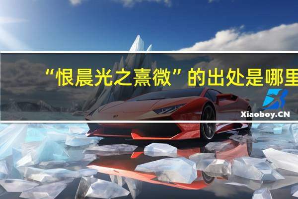 “恨晨光之熹微”的出处是哪里