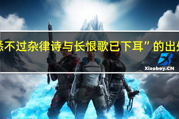 “悉不过杂律诗与长恨歌已下耳”的出处是哪里