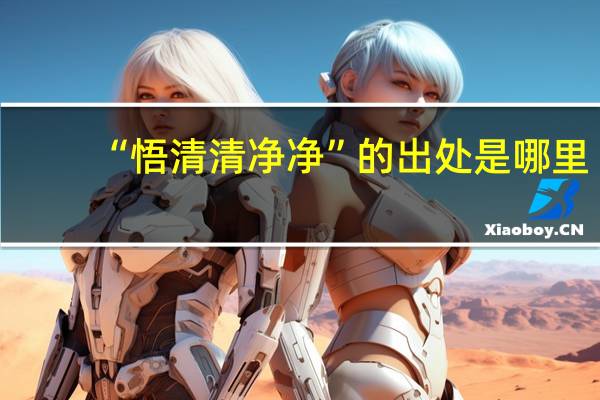 “悟清清净净”的出处是哪里