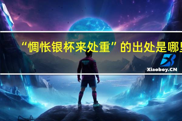 “惆怅银杯来处重”的出处是哪里