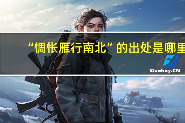 “惆怅雁行南北”的出处是哪里