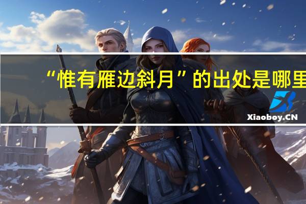 “惟有雁边斜月”的出处是哪里