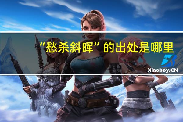 “愁杀斜晖”的出处是哪里