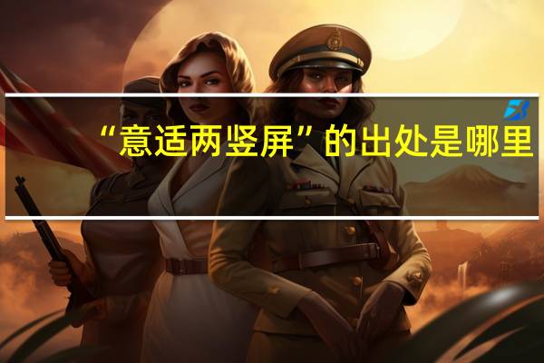 “意适两竖屏”的出处是哪里