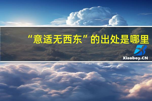 “意适无西东”的出处是哪里