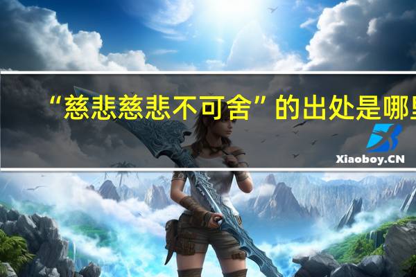 “慈悲慈悲不可舍”的出处是哪里