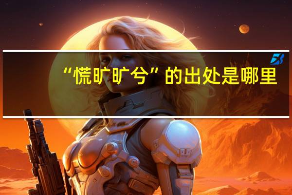 “慌旷旷兮”的出处是哪里