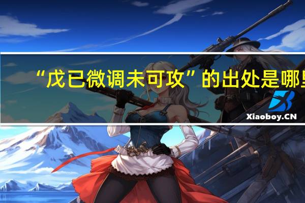 “戊已微调未可攻”的出处是哪里