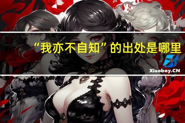 “我亦不自知”的出处是哪里