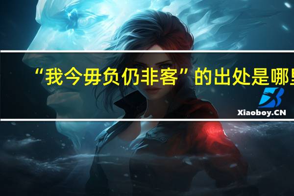 “我今毋负仍非客”的出处是哪里