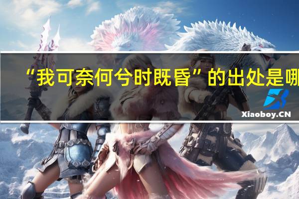 “我可奈何兮时既昏”的出处是哪里