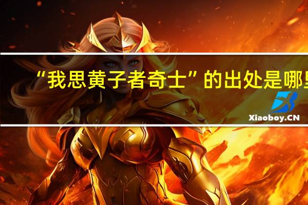 “我思黄子者奇士”的出处是哪里