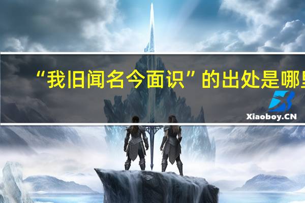 “我旧闻名今面识”的出处是哪里