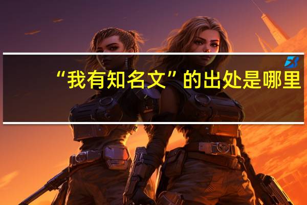 “我有知名文”的出处是哪里