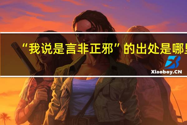 “我说是言非正邪”的出处是哪里