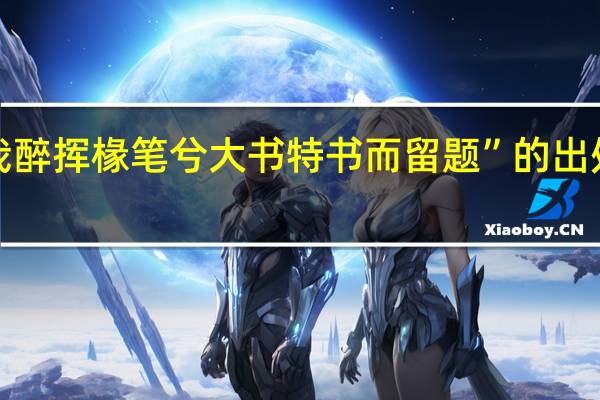 “我醉挥椽笔兮大书特书而留题”的出处是哪里