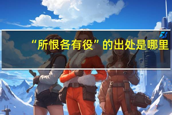 “所恨各有役”的出处是哪里