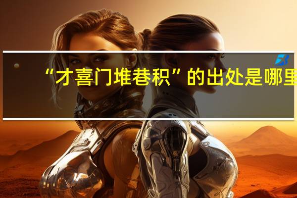 “才喜门堆巷积”的出处是哪里