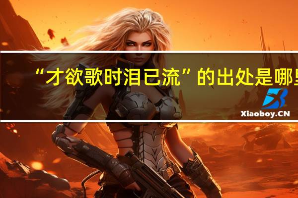 “才欲歌时泪已流”的出处是哪里