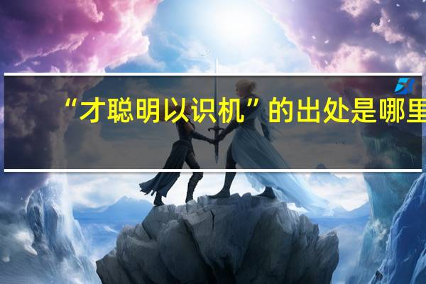 “才聪明以识机”的出处是哪里