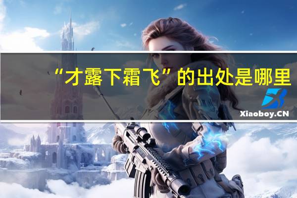“才露下霜飞”的出处是哪里