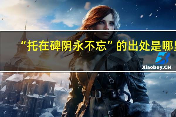 “托在碑阴永不忘”的出处是哪里