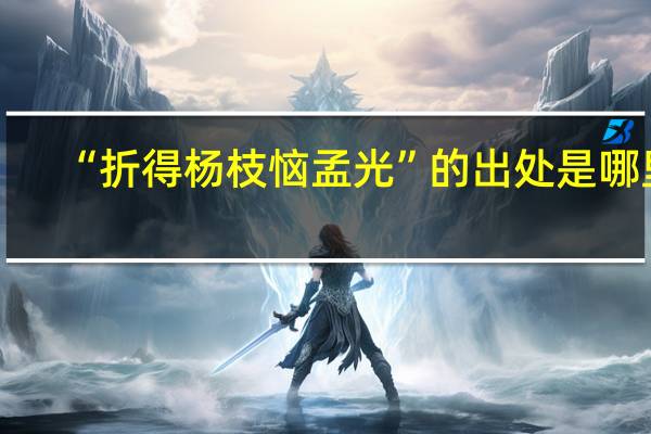 “折得杨枝恼孟光”的出处是哪里