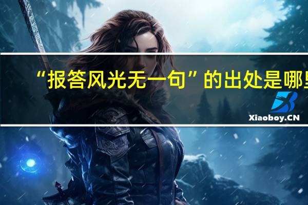“报答风光无一句”的出处是哪里